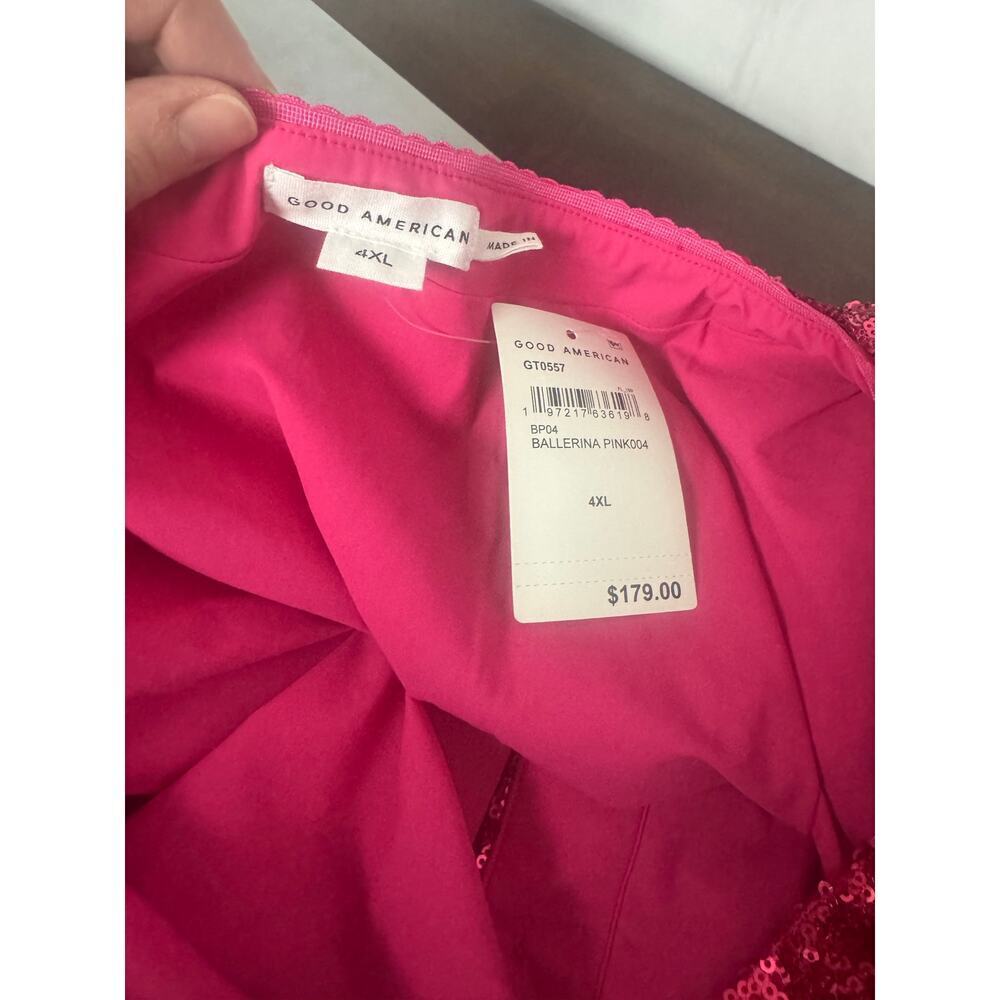 Good American Sequin Cardigan in Ballerina Pink, Size 4XL, NWT - Picture 7 of 12